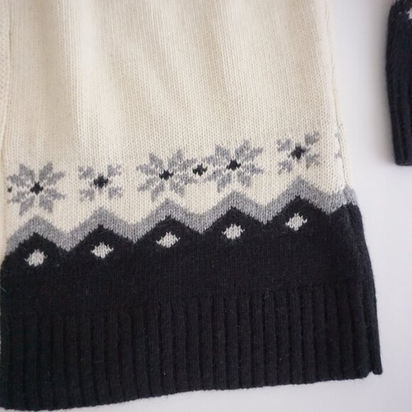 Sundance Cream & Black Fair Isle Wool Blend Cardigan Old Money Wintercore M - Picture 6 of 10